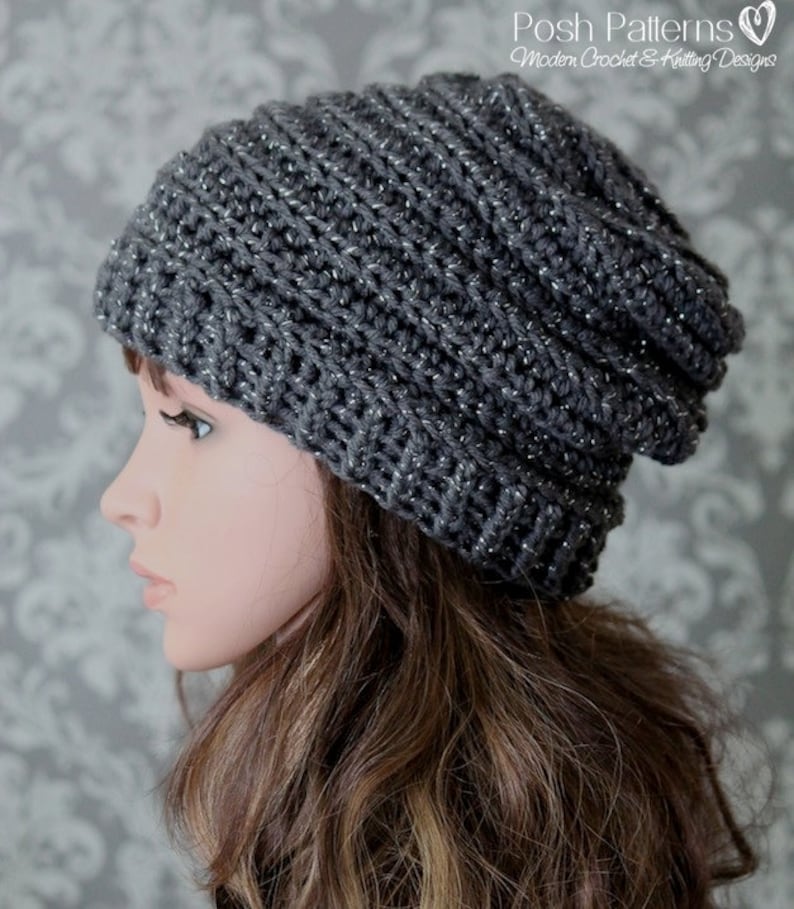Crochet PATTERN  Easy Crochet Pattern  Crochet Slouchy Hat