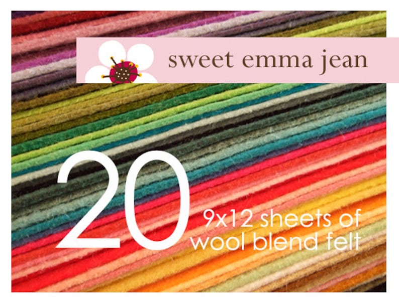 FELT  Wool Felt Sheets  Choose Any Twenty 20  Wool Blend
