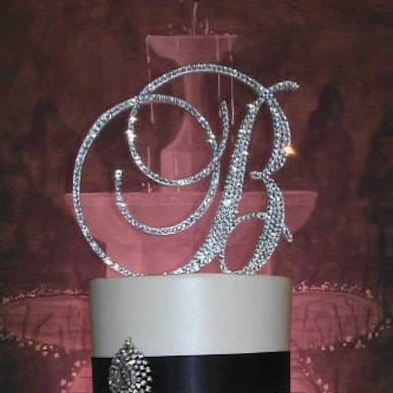 Gorgeous Swarovski Crystal Wedding Cake toppers 4” in