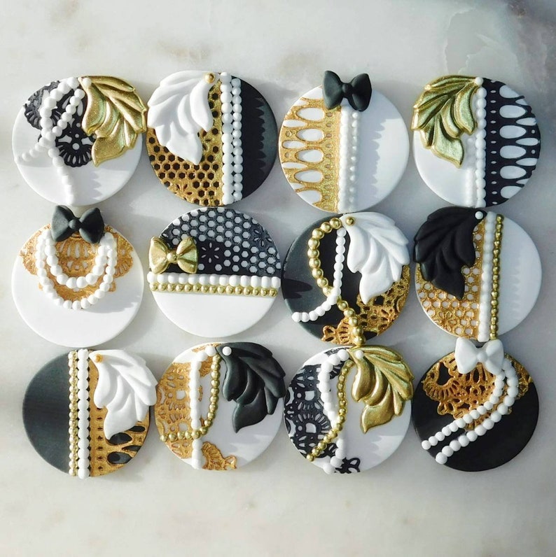 Great Gatsby cupcake toppers