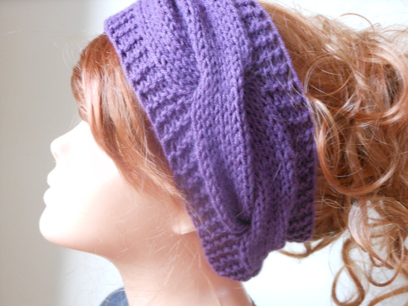 Knit Headband  Ear Warmer Head Warmer Purple