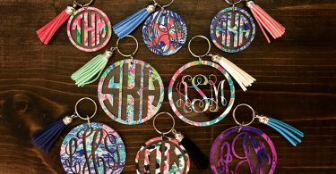 Lilly Pulitzer Inspired Monogrammed Acrylic Key Chains