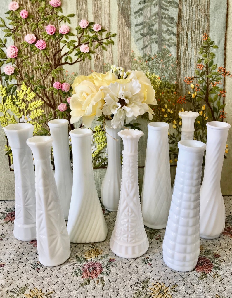 Milk Glass Vases for Centerpiece Vases for Wedding Vases for