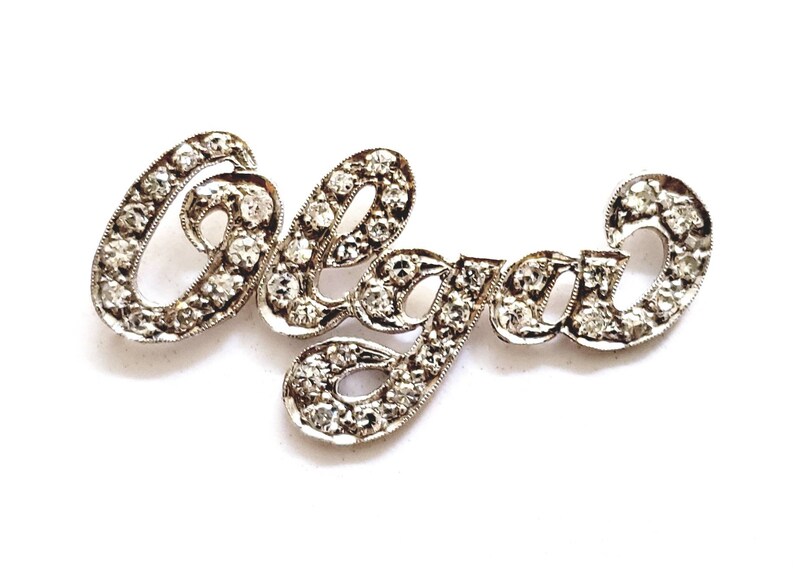 OLGA… diamond monogram necklace  Olga nametag  diamond