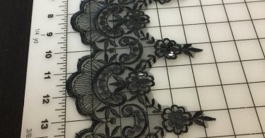 Sequins Black Lace Trim Venice lace trim Scalloped Trim