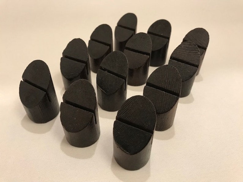 Set of 24 Dark brown card holders  place card holders table
