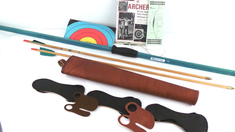 Stemmler Bow and Arrow Set Fiberglass Bow and  2 Wooden