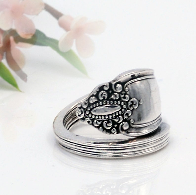 Vintage Spoon Ring  Marquise Silverware Spoon Ring