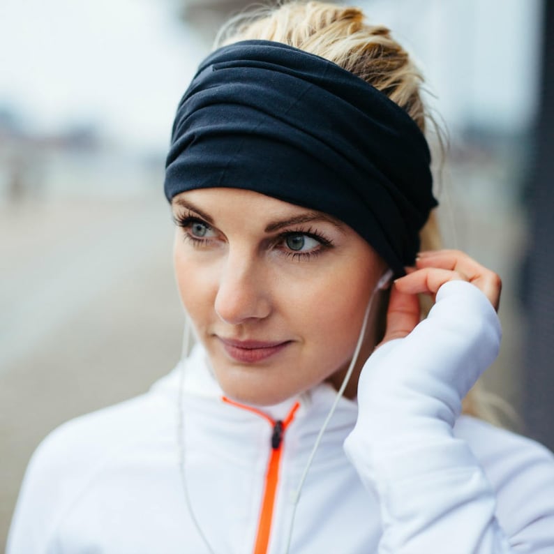 Black Yoga Headband Wide Headband Boho Headband Women’s