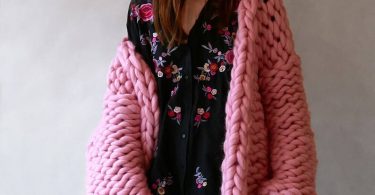 Cardigan giant wool big yarn sweater chunky knitted sweater