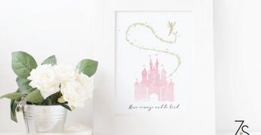 Cinderella Disney Castle Print with Quote ‘Have Courage