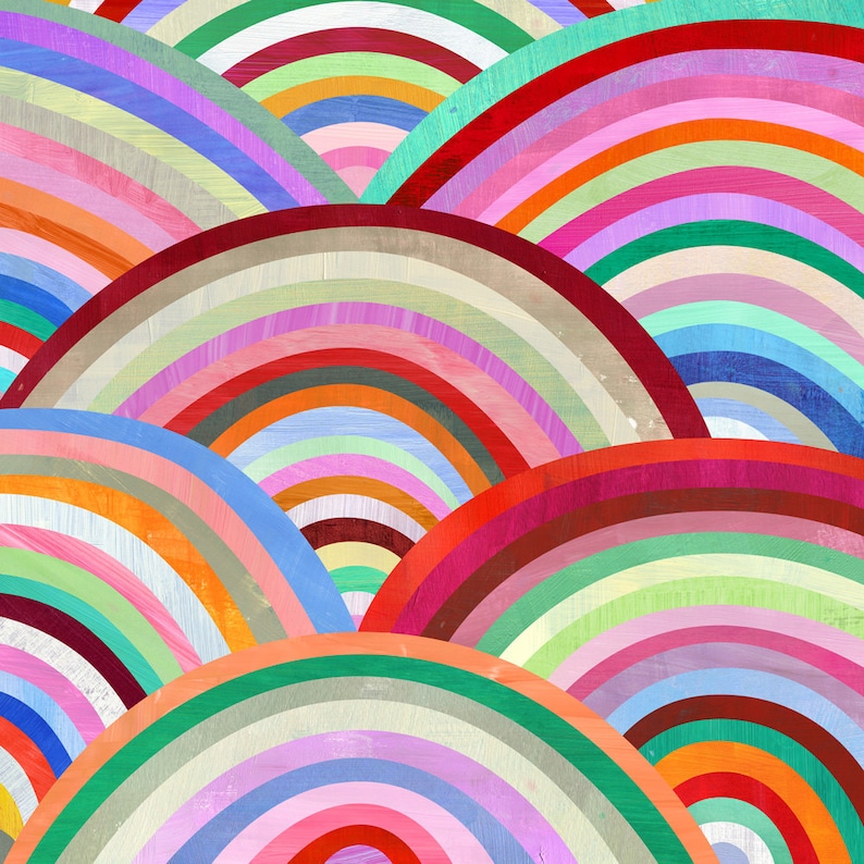 Concentric Circles  Modern Art Print. Geometric Illustration
