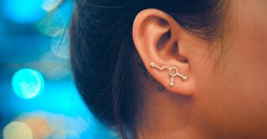 Dopamine Molecule Sterling Silver Ear Climbers  Molecular