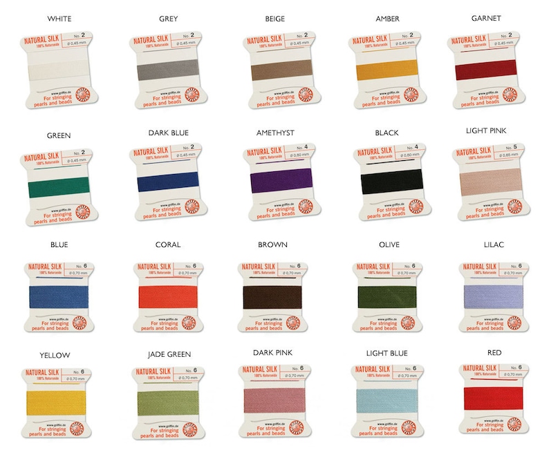 Griffin Silk Thread Cord  All Sizes  All Colors