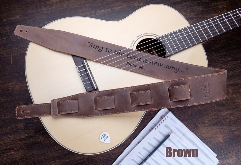 Guitar strap leather guitar strap custom guitar strap