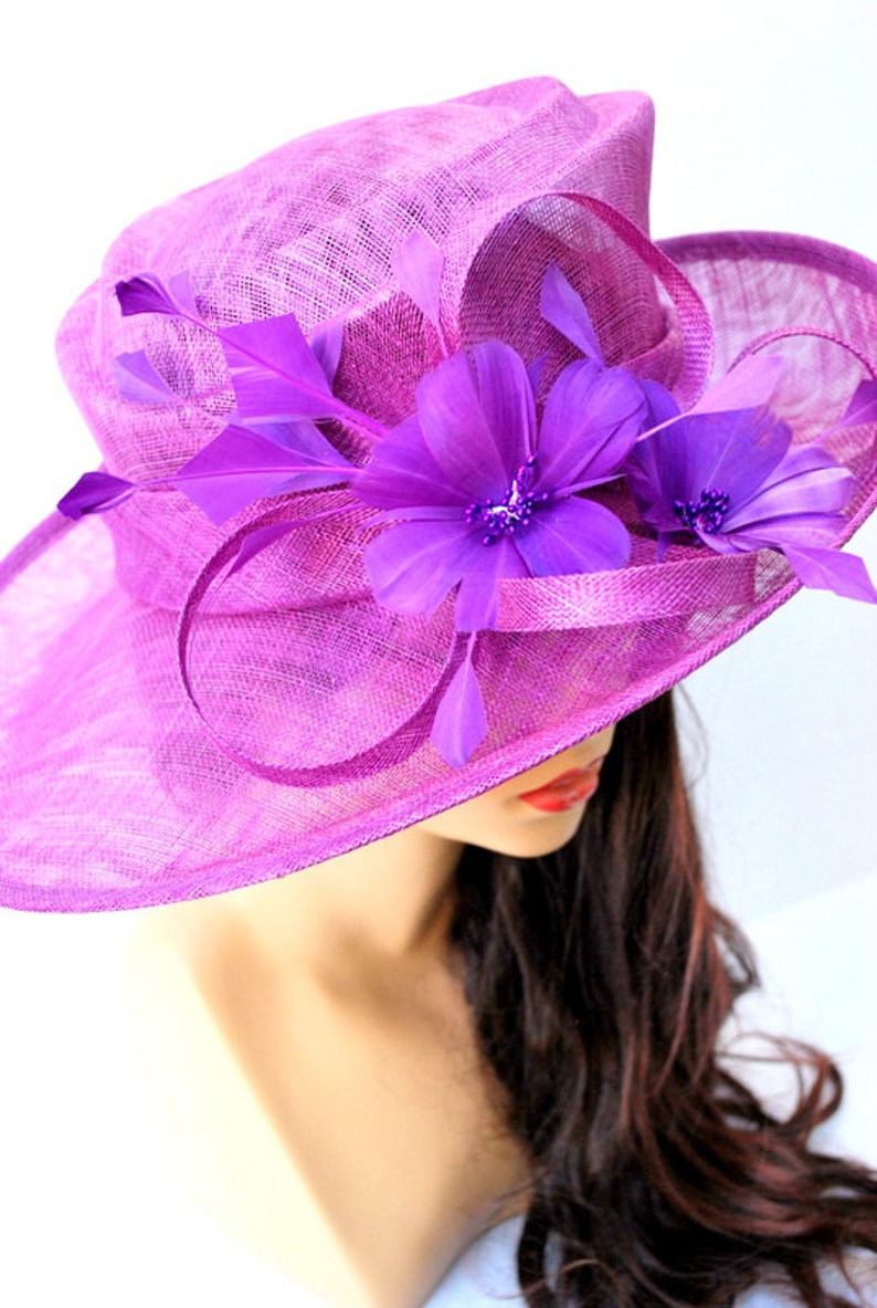Kentucky Derby Hat Church hat Tea Party Hat Purple Hat