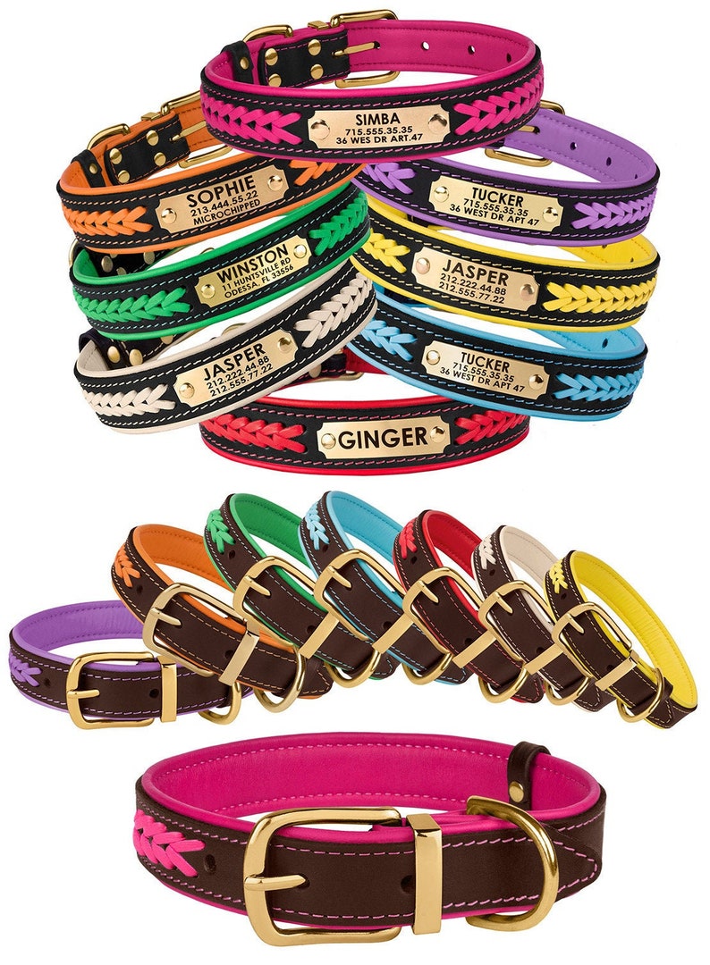 Leather Dog Collar Personalized Dog Collar Custom Collars