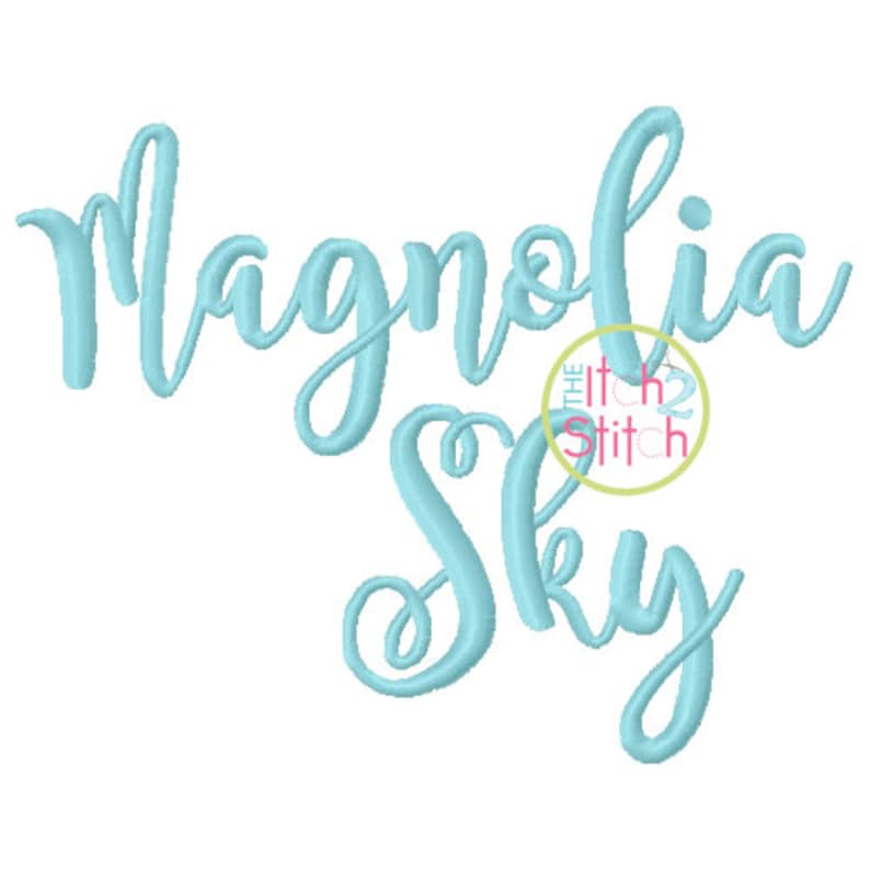Magnolia Sky Embroidery Font 1 1.5 2 &