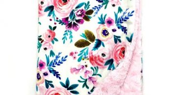 Minky Baby Blanket Floral Baby Blanket Monogram Blanket