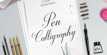 Modern calligraphy Printable worksheets complete pen