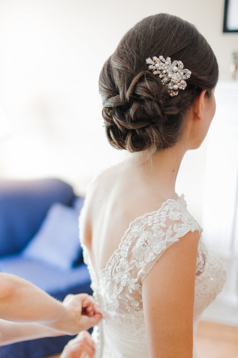 Pearl Bridal Hair Comb Vintage Style Crystal Wedding Hair