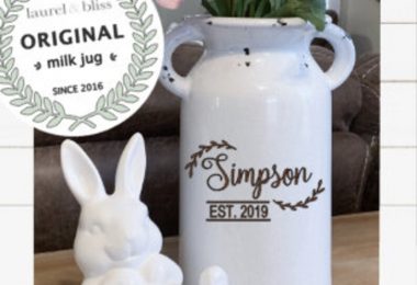 Personalized Milk Can Farmhouse Style Custom Vase for Home