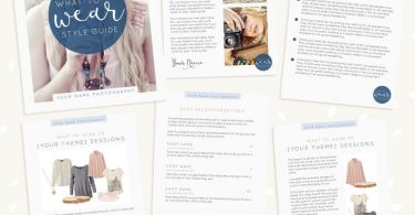 Photography Wardrobe Guide for clients 6 pages Template for