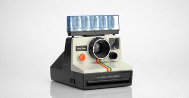 Polaroid One Step White Rainbow SX-70 Camera with Flashbar