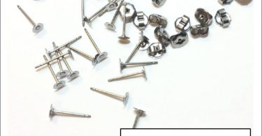 Pure TITANIUM Earring Posts and stainless ear nuts 4mm pads