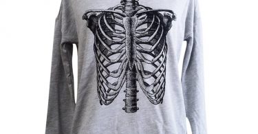 Ribcage Sweater  Anatomical Skeleton Long Sleeve Scoop Neck