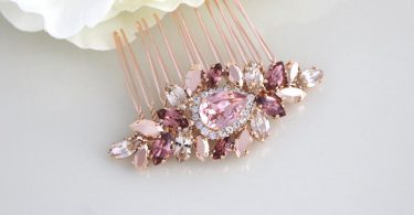 Rose gold Bridal hair comb Wedding hair accessories Rose gold