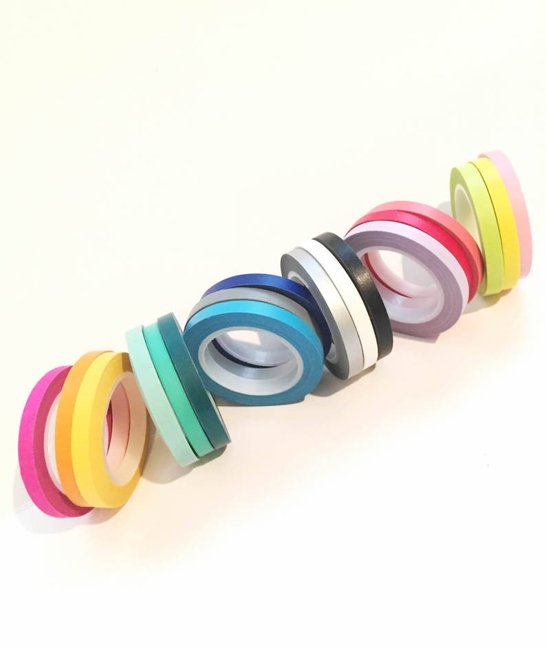 Skinny Washi Tape Set Slim Thin 5mm tape set of 3 journaling
