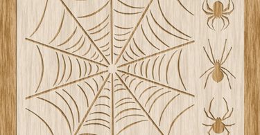Spider Web & Spiders Stencil  Sku H0100 8.5 x