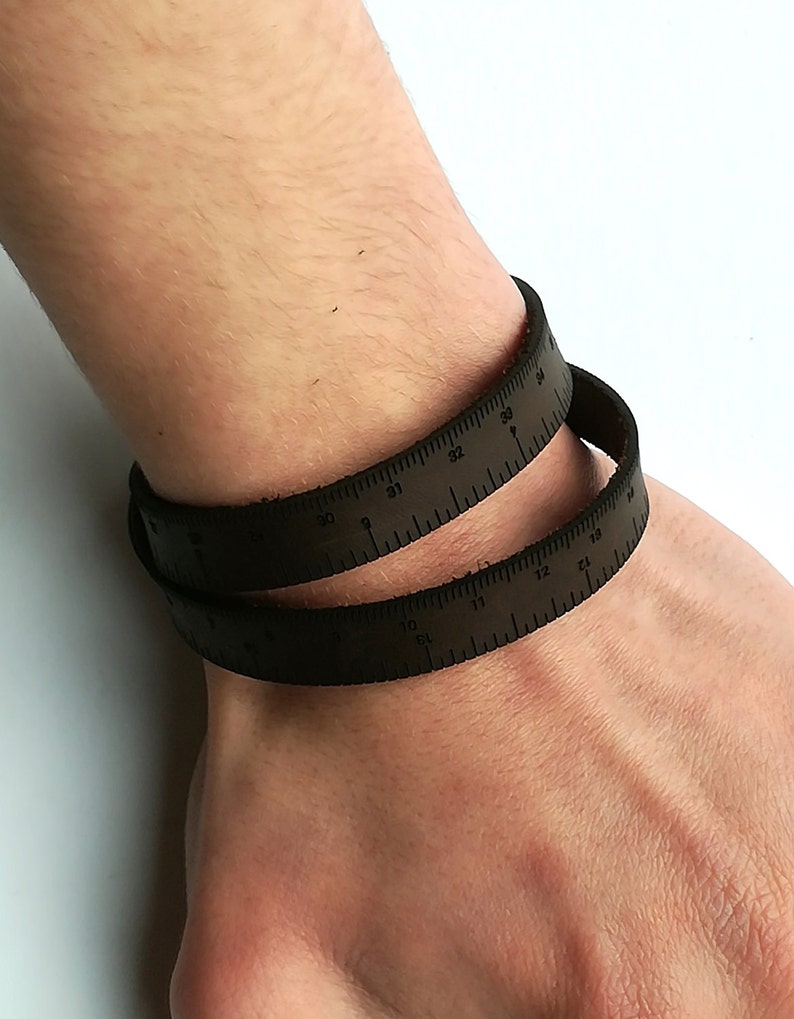 Tape measure bracelet wrist ruler leather bracelet leather