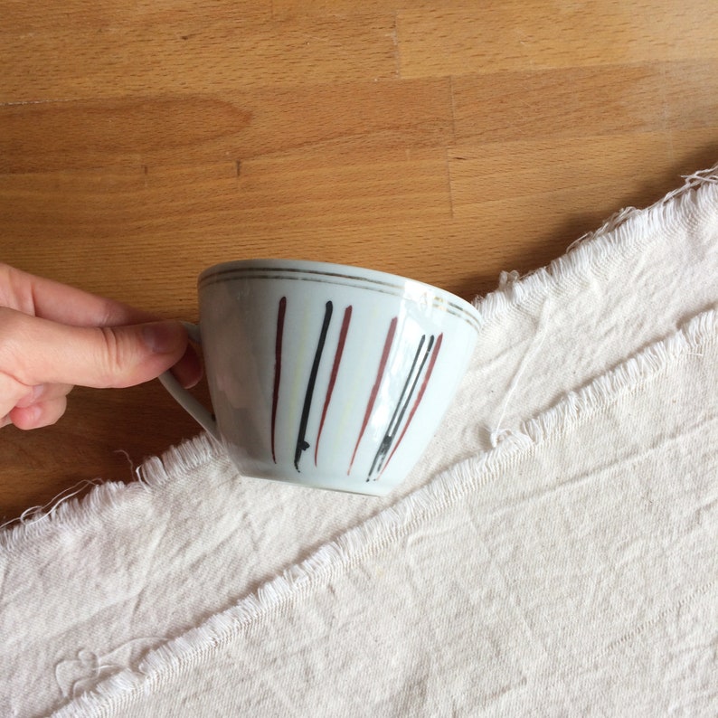 Tea cup. Vintage coffee cup. Demitasse made in Korea. Ceramic