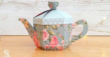 Teapot Favour Box SVG  PDF Template. Tea Party Gift Box.