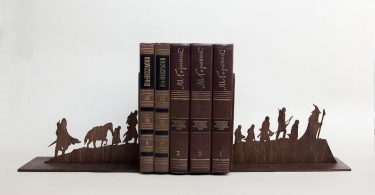 The Lord of the Rings bookends The Hobbit house decor book