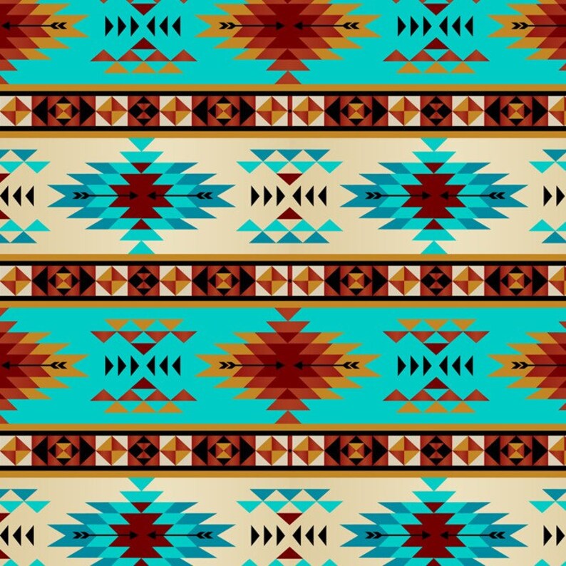Tribal Stripe Anti-Pill Fleece Fabric Fabric By The Yard