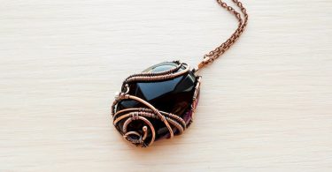 Wire wrapped tutorial Pendant with cabochon Copper wire