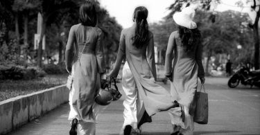 Ao Dai bikers Saigon Vietnam.