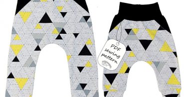 Baby harem pants with fake pockets pattern PDF baby sewing