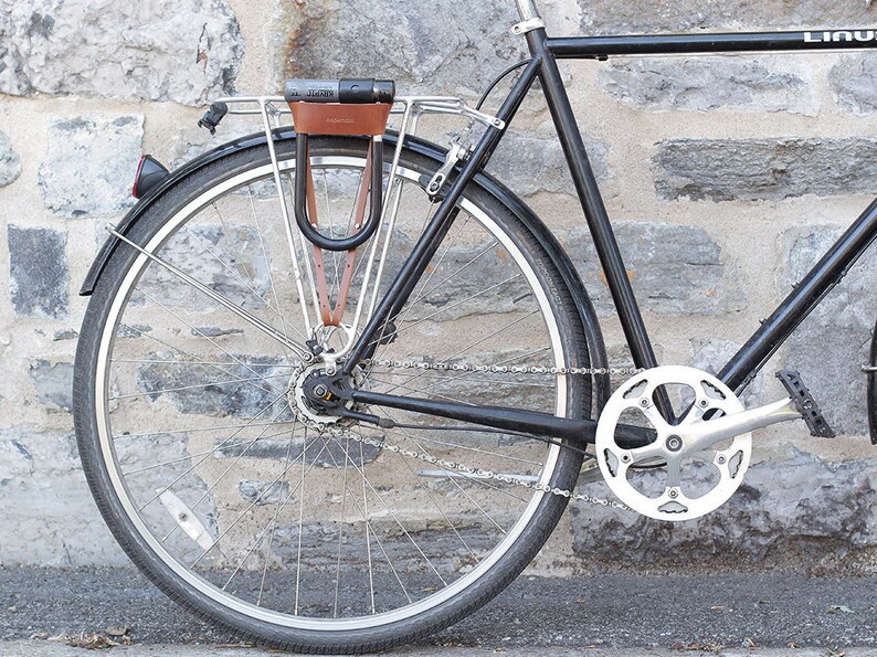 Bicycle U-Lock Holster  Leather