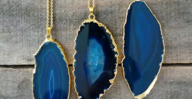 Blue Agate Necklace Crystal necklace Blue Necklace Geode