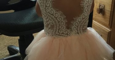 Blush Tulle Flower Girl Dress Lace Boho Chic Dress Unique