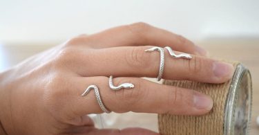 Bohemian Silver Snake Knuckle Midi Pinky Ring Silver