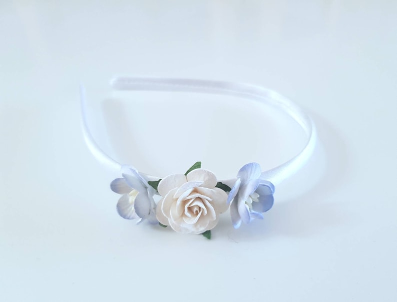 Bridesmaid headband white flower headband flower girl hair