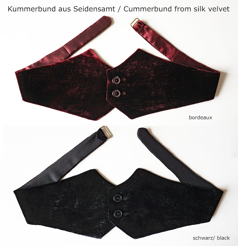 CUMMERBUND in different fabrics and colors velvet silk