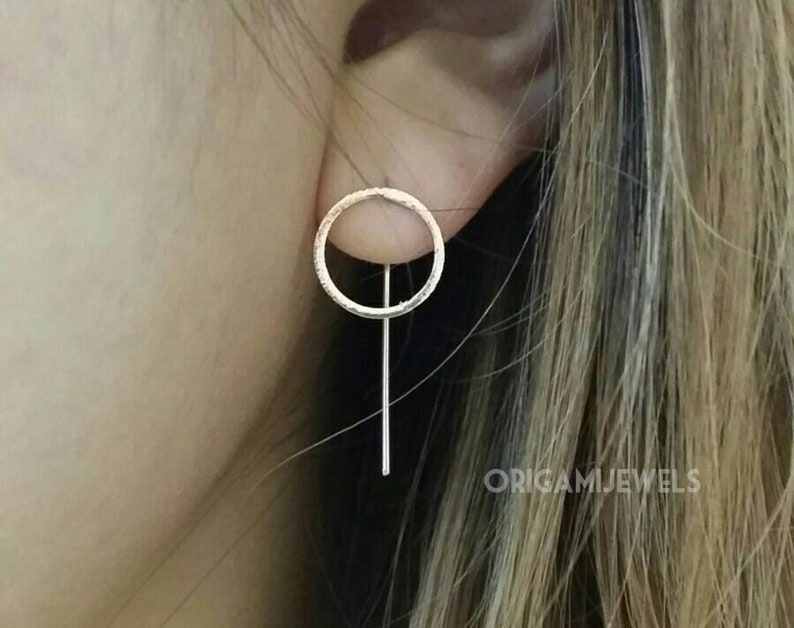 Circle Earrings  simple drop earrings simple silver circle