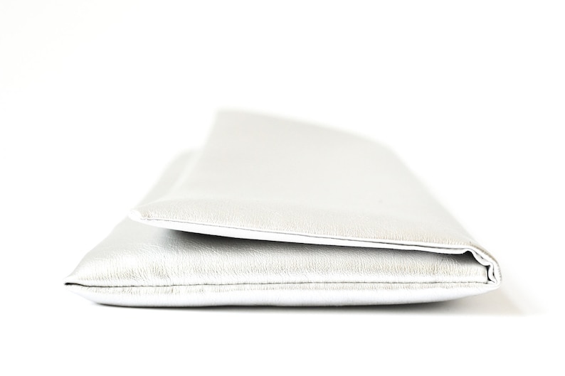 Clutch Silver Clutch Faux Lether Silver Hand Bag Purse