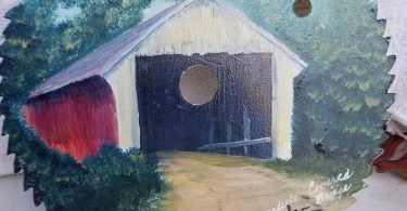 Covered Bridge Painting on Saw Blade